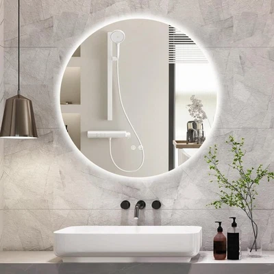 36 Inch Round LED Bathroom Mirror Backlit Anti-Fog Wall Mounted Lighted Bathr... - Image 1 of 4
