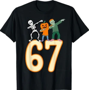 Camiseta 67 Halloween Meme 6 7 Números Seis Siete Esqueleto - Imagen 1 de 8