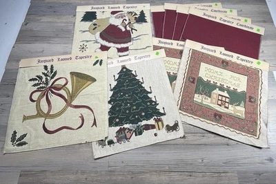 9 NOS New Assorted Christmas Holiday Decorative Sew Craft Pillow Tapestry Panels - Image 1 of 4