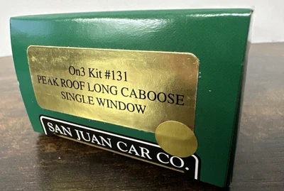 San Juan Car Co. On3 Scale #131 D&RGW Peak Roof Long Caboose w/Single Windows - Image 1 of 4