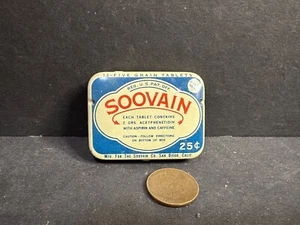 Vintage Soovain Aspirin Tin San Diego California CA - Picture 1 of 3