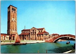 The Cathedral Venice Murano Italy Church Arch Bridge Postcard - Picture 1 of 2
