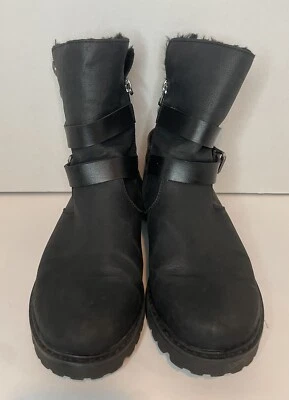 Botas planas de motociclista occidentales forradas de imitación de piel sintética de combate negras Blowfish 9 Foto 1 de 4