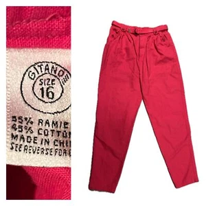1990s Pink High Waist Tapered Pants with Belt / Waist 29” * - Picture 1 of 4