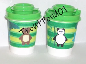 TUPPERWARE Salt and Pepper Shakers Midgets 2 oz Mini Bowls Eco Animals Panda - Picture 1 of 3