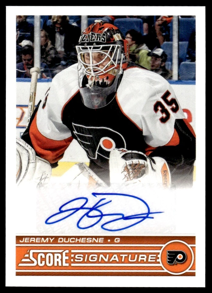 2013-14 Score Signatures Jeremy Duchesne Auto Philadelphia Flyers #SS-JD - Image 1 of 2