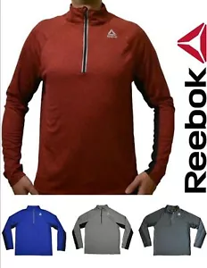 REEBOK Mens Long Sleeve Lightweight Athletic 1/4 zip top sweatshirt RRP $60 - Picture 1 of 13
