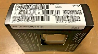 Intel BX80673I97940X SR3RQ Core i9-7940X X-series CPU 19.25M Cache 4.30 GHz NEW - Image 1 of 2