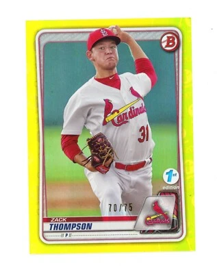 2020 Bowman 1st Edition YELLOW FOIL 🟡 #BFE6 Zack Thompson /75 - Cardinals 🔴⚪️ - Image 1 of 2