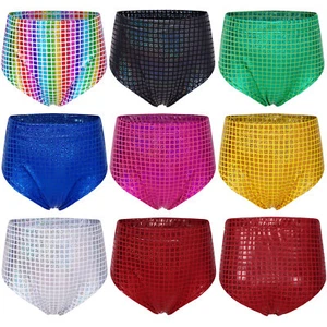 Kids Girls Panties Metallic Bottoms Bike Briefs Yoga Sportwear Exercise Shorts - Picture 1 of 58
