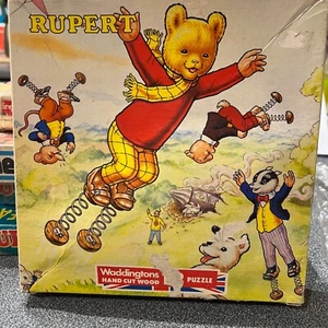 RUPERT BEAR 12 Hand cut wooden PIECES JIGSAW # 2 BOXED COMPLETE - Picture 1 of 6