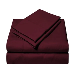 1000TC Egyptian cotton Wine Solid 8,10,12,15,Inch Deep Pocket Bedding Items - Picture 1 of 7