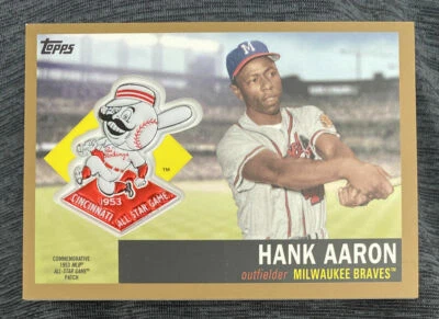 Tarjeta de béisbol Hank Aaron Braves 2018 Topps MLB All Star parche dorado #05 de #50 Foto 1 de 3