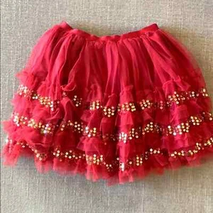 NEW Cotton On Kids red sequin tulle skirt Size 3-4 - Picture 1 of 7