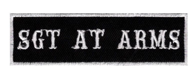 Parche Chaqueta Motocicleta "SGT AT ARMS" Motocicleta Emblema Frontal Bicicleta Montar Parche Foto 1 de 1
