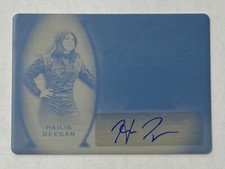 Hailie Deegan 2022 Leaf In The Game Used #VA-HD1 1/1 Auto Black Printing Plate