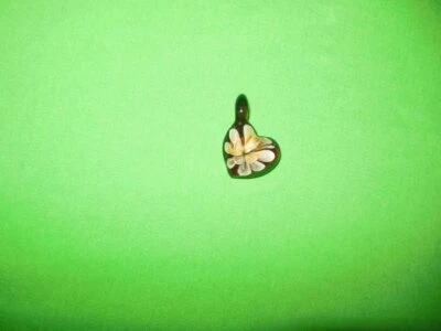 Amber Colored Sideways Heart Art Glass Pendant - Image 1 of 4