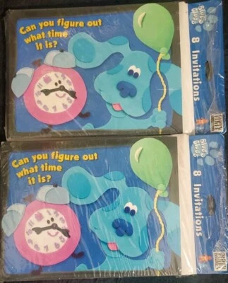 Vintage Hallmark BLUES CLUES Birthday Invitations Cards (2 Packs) 16 Invites - Image 1 of 2