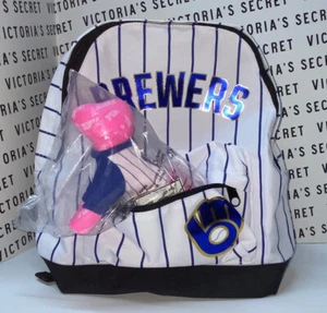 Victoria’s Secret PINK MLB BREWERS Limited Edition MINI Backpack HTF & DOG CUTE - Picture 1 of 12