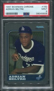 1997 Bowman Chrome Adrian Beltre RC #182 (DODGERS) PSA 9