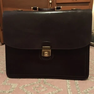 Mulholland Brothers Leather Briefcase Attaché Hand Made In America NO STRAP - Picture 1 of 11