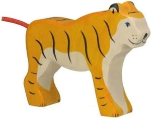 TIGER von Holztiger Holzfigur Raubkatze Spieltiger Holztier Asien Wildtier Holz - Bild 1 von 2