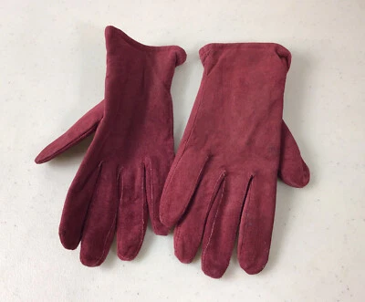 Guantes de gamuza rojos para mujer LANDS END medianos Foto 1 de 4