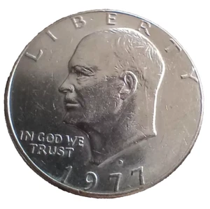 Moneta Dollaro 1977 Eisenhower Liberty Aquila Volante Autentica Vintage $1 - Foto 1 di 2
