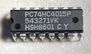 Phillips PC74HC4015P 74HC4015 Registro cambio statico doppio 4 stadi - NOS - Foto 1 di 1
