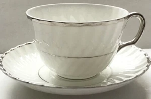 Ridgway Potteries LTD Royal Adderley SILVER ELEGANCE Teacup Cup & Saucer H1477 - Picture 1 of 6