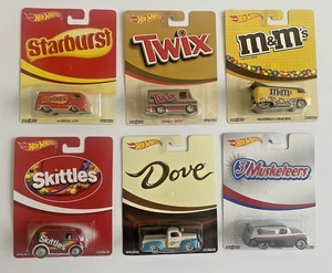 Hot Wheels 2015 Pop Culture M&M Mars Candies VW Bus Complete Set of 6 New - Picture 1 of 10