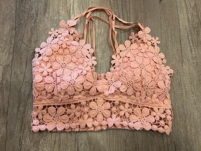 Sujetador Bralette Top Anémona Para Mujer Rosa Sexy Cómodo Encaje Inalámbrico Elástico M Foto 1 de 3