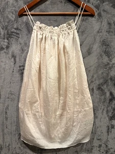 H&M White Scrappy Lined Tunic Cotton Blend Medium Boho Beachy Coquette - Picture 1 of 14