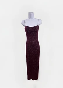 City Triangles Vintage Y2K Gold Glitter Purple Maxi Dress Size Woman's Small - Picture 1 of 7