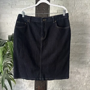 Ralph Lauren dunkelblauer Jeansrock mit Rinse Wash Größe 14 - Bild 1 von 6