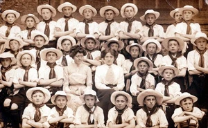 RPPC 1910s School Boys Group w/ Teachers Class Portrait Real Photo T5C - Picture 1 of 2