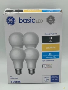 Cost,Effective Lighting, 4 Pack A19 Bulbs, 9.1 Year Life, Soft White 60W Eq. - Picture 1 of 5