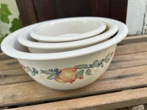 Vintage Corning Ware Abundance Stapeln Schüssel Set 3, Puddingschüssel & Untersetzer Kochplatte - Bild 1 von 21