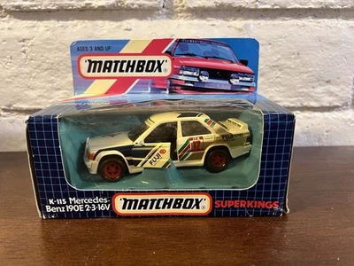 Matchbox SuperKings K-115 Mercedes-Benz 190E Fuji Rally Car Diecast w/ Box - Image 1 of 3