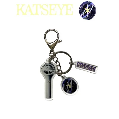 Kpop KATSEYE Cute Lightstick Shape Acrylic Key Chain Holder Keyring EYEKONS Gift — 第 1/4 张图片