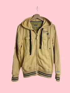 Y2K Vintage Firetrap Full Zip Hoodie Men’s Yellow Size Medium - Picture 1 of 5