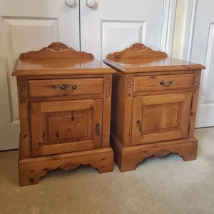 Bedside Cabinets – Pair – Pine – Jaycee - Picture 1 of 6
