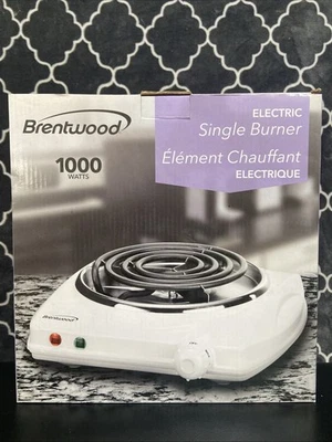Brentwood 1000W Quemador Eléctrico Único - Termostato Ajustable | NUEVO Foto 1 de 4