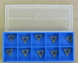 10 PCS KORLOY INSERT TCGT 21 51 -HFP GRADE CN100 CERMET - Bild 1 von 5