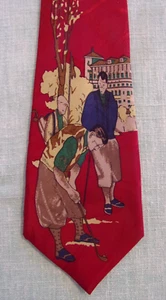VINTAGE 1940ER HERRENKRAWATTE GOLF CLUB GOLFER KURZE HOSE - Bild 1 von 7