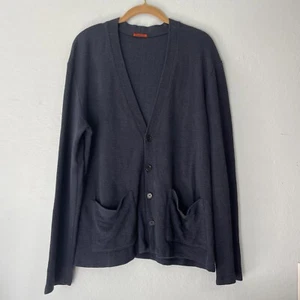 Barena Venezia Cardigan in viscosa con scollo a V uomo Large blu navy - Foto 1 di 6