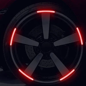 20PCS Red Reflective Car Wheel Hub Rim Stripes Tape Decal Sticker Accessories - Picture 1 of 6
