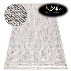 TRENDIGE STILVOLLE MODERNE TEPPICHE ""NANO"" Schlaufe schlicht flach gewebt Schlaufe Sisal-ähnlich weiß - Bild 1 von 11