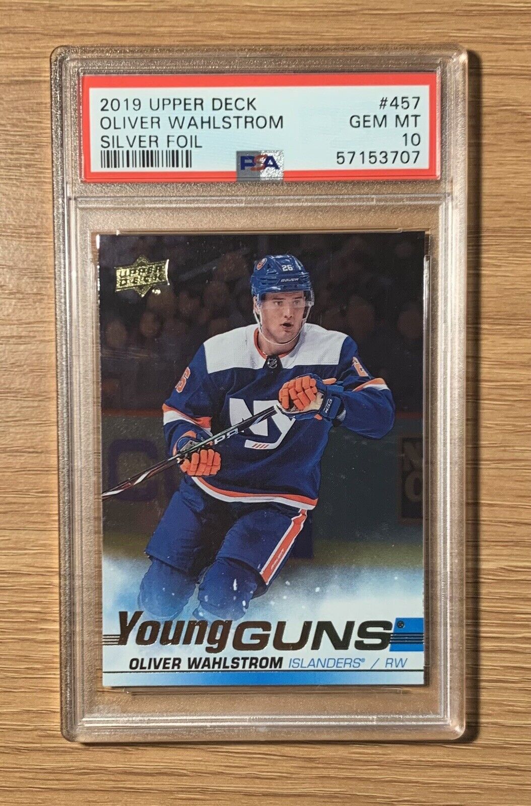 OLIVER WAHLSTROM Silver Foil Young Guns PSA 10 Rookie 2019-20 Upper Deck UD #457
