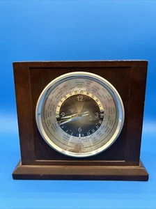 Vintage Bulova Executive Schreibtisch Kamin Weltuhr B7233 MCM für Teile Reparatur - Bild 1 von 11